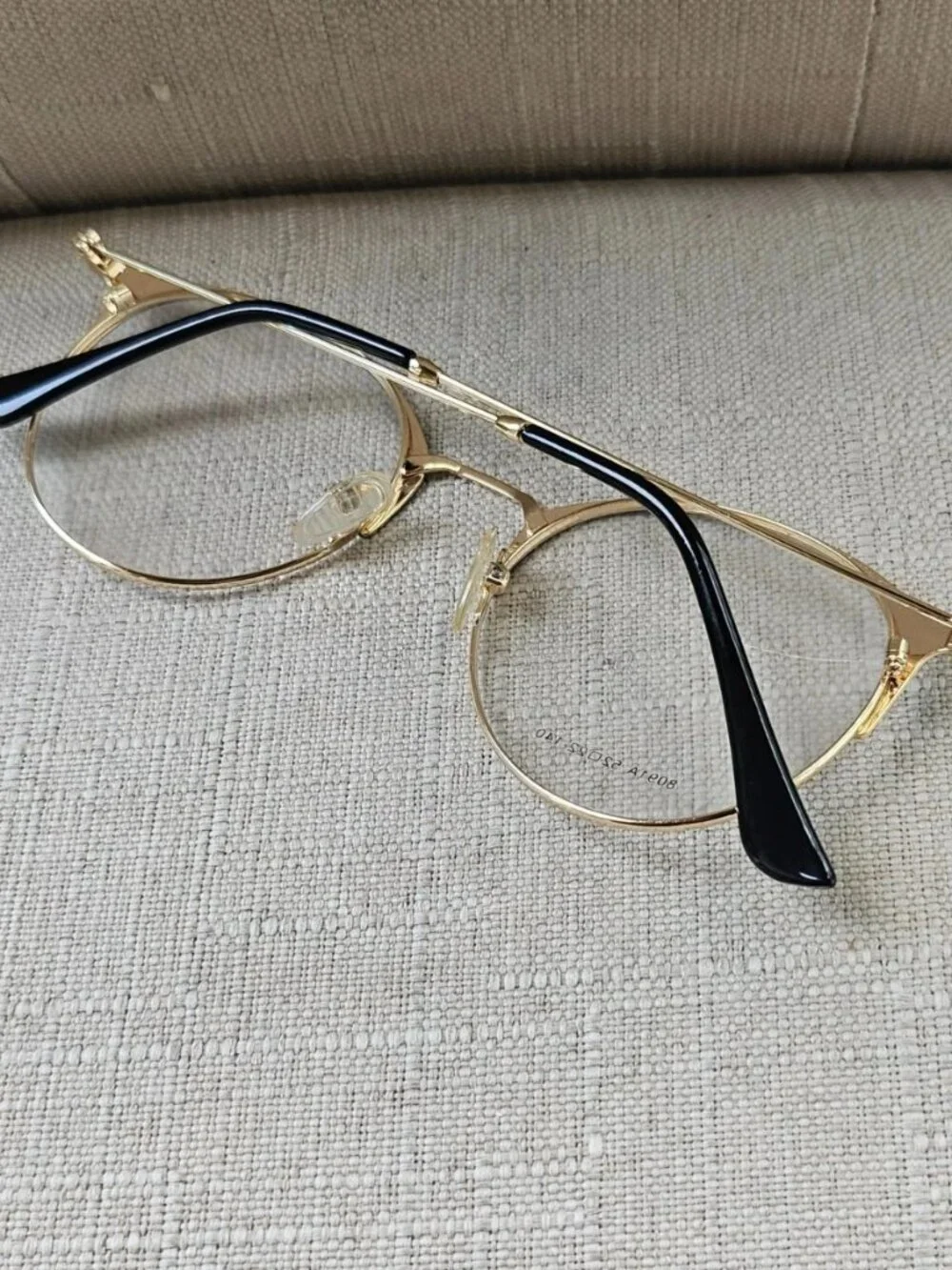 Fashion Women Glasses Frame Black/Gold Tone Eyewear 52[]22 140 Eyeglasses New